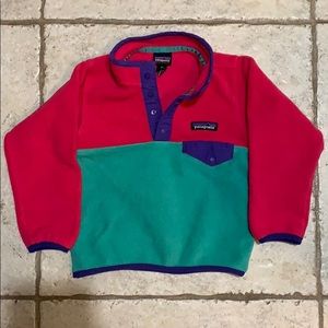 Patagonia Synchilla Pullover - 2T - Green/Pink
